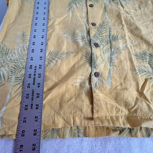 Tommy Bahama Mens Yellow Palm Tree Silk Short Sleeve Button-Up Shirt Medium - Picture 7 of 7